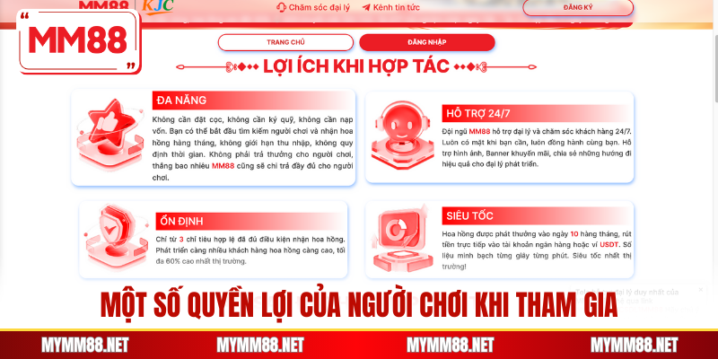 Một số quyền lợi của người chơi khi tham gia
